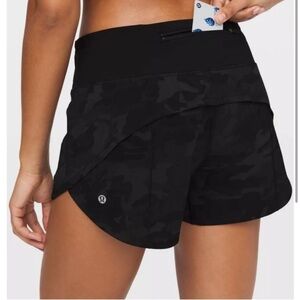 Lululemon Speed Up High-Rise Short Women's Black Camo Athletic Shorts